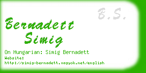 bernadett simig business card
